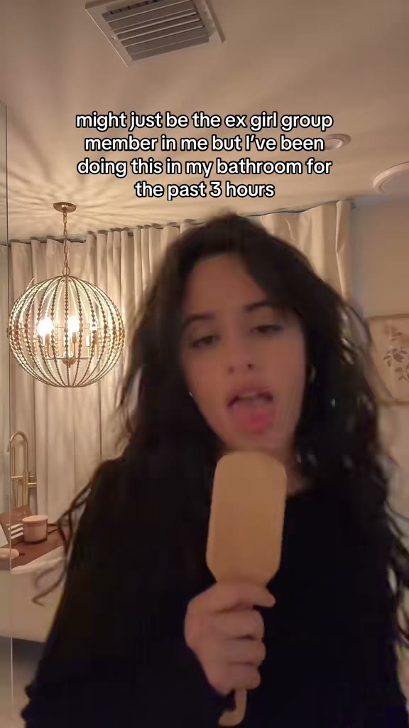 The hairbrush pop-star moment, original TikTok video by Camila Cabello